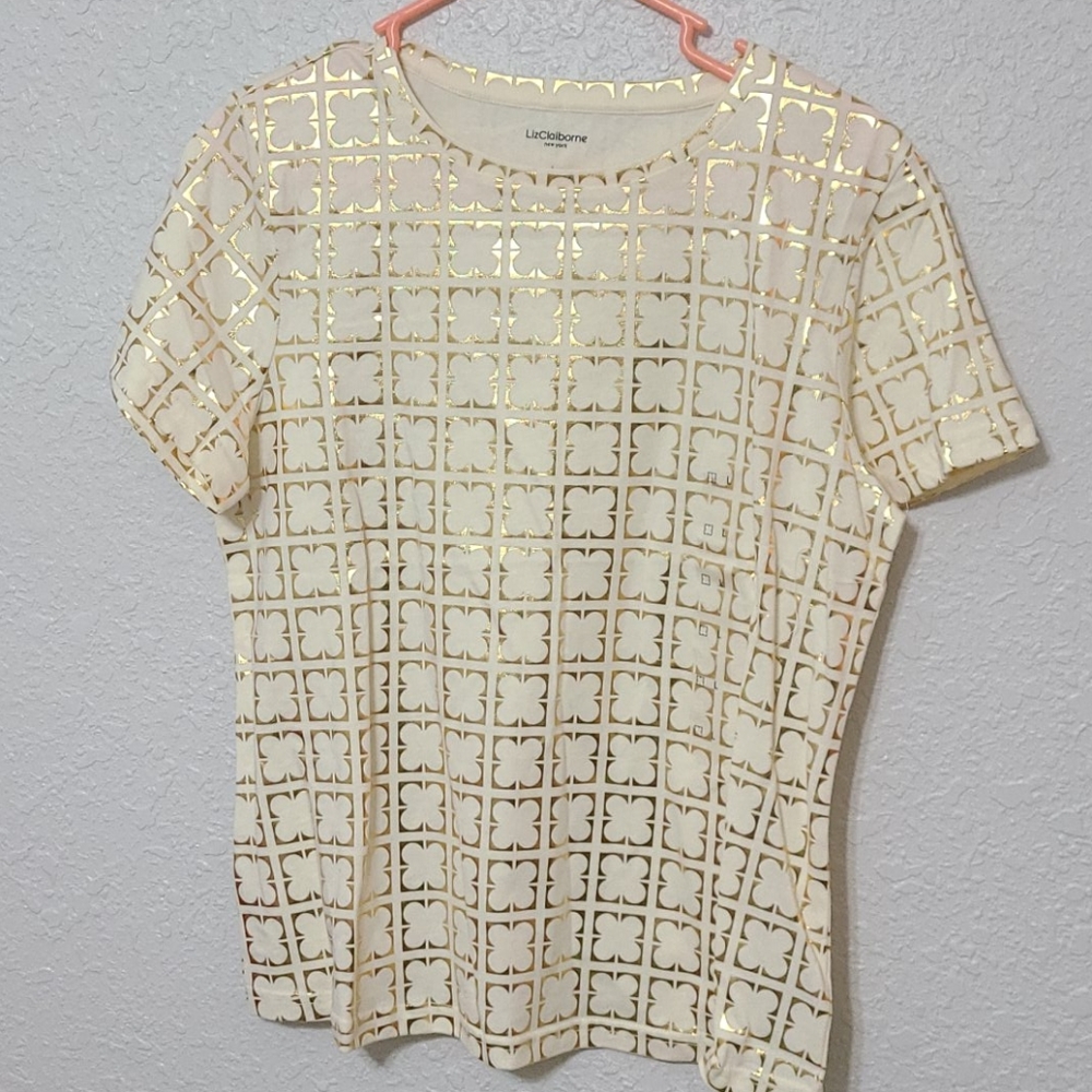 Liz Claiborne Size L Short Sleeve Shirt, NWT